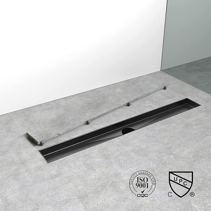 Linear Shower Drain, 48 inch Black Drain - Image 6