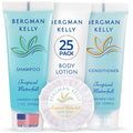 BERGMAN KELLY Hotel Toiletries Bundle 4-Piece Set: 25 Round Bar Soap, 25 Shampoo by BERGMANKELLY