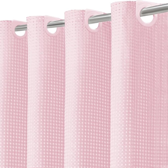 Inhousolu No Hook Waffle Weave Shower Curtain by INHOUSOLUHOMEDECOR