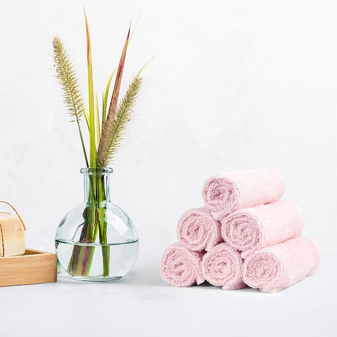 Amazon Basics face Towels for bathroom, 100% Cotton Extra Absorbent washcloth - Image 4
