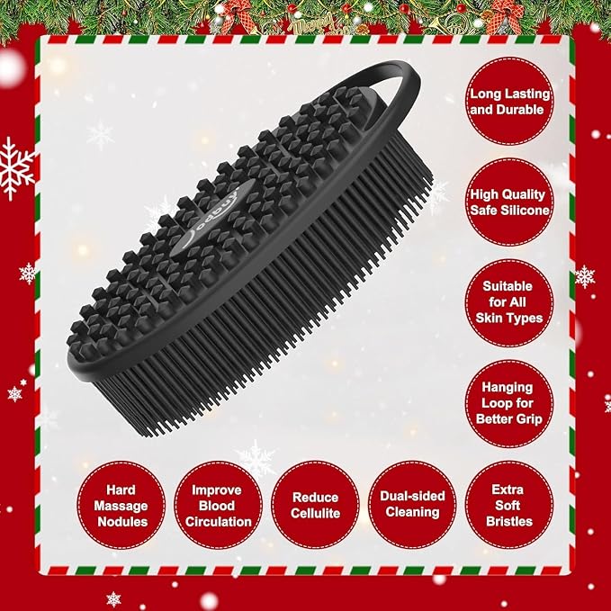 2 Packs Silicone Body Scrubber, Food-Grade Body Scrubber - Image 2