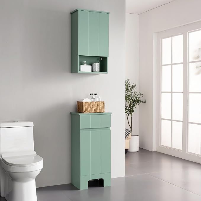 Small Bathroom Cabinet with Adjustable Shelves, Anti-Tip Design, 14.96" L x - Image 9