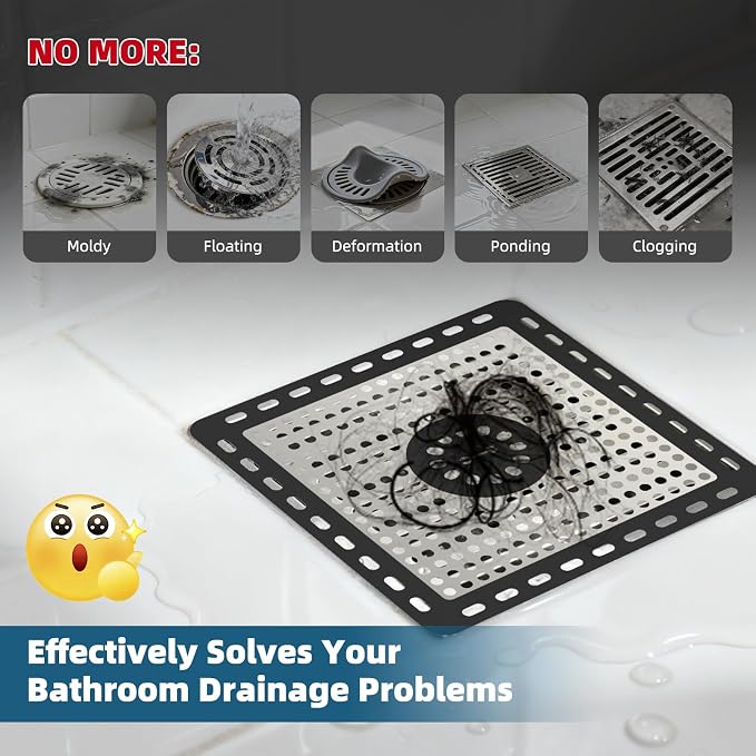 Hibbent Upgraded Shower Drain Hair Catcher, Shower Drain Cover - Image 3