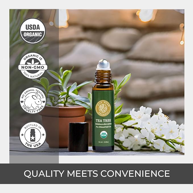 Silk Road Organic Tea Tree Essential Oil Roll On, 100% Pure USDA Certified – - Image 4