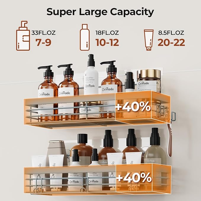 Orimade Shower Caddy with 5 Hooks - Image 5