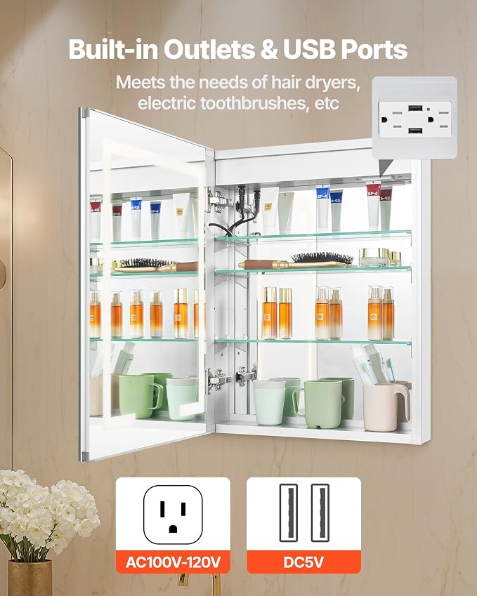 VEVOR Lighted Medicine Cabinet - Image 7