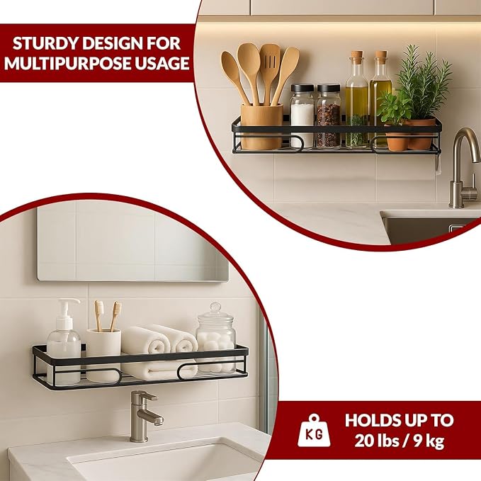 2-Pack Corner Shower Caddy – Rust-Resistant Wall-Mounted Bathroom Organizer - Image 7