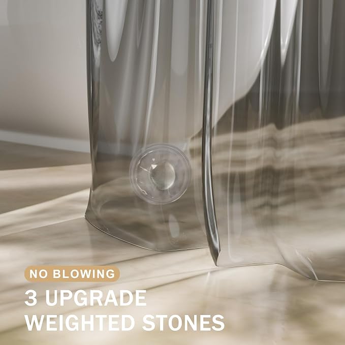 AmazerBath Shower Curtain Liner, 100% EVA Luxury Soft Clear Grey Heavy Duty - Image 3