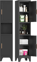 Tall Bathroom Storage Cabinet, Metal Slim Narrow Bathroom Organizer by Kooyon