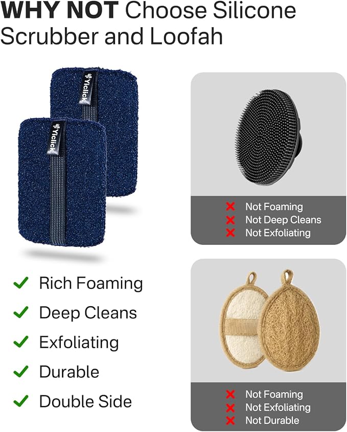 Yiclick Exfoliating Body Scrubber & Shower Exfoliator – Mens Body Scrubber & - Image 3