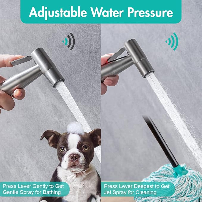BARROCK Handheld Bidet Sprayer for Toilet, Stainless Steel Metal Made Baby - Image 3