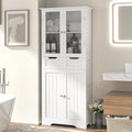 67" Tall White Bathroom Cabinet Storage Cabinet, Freestanding Storage Cabinet by TOLEAD