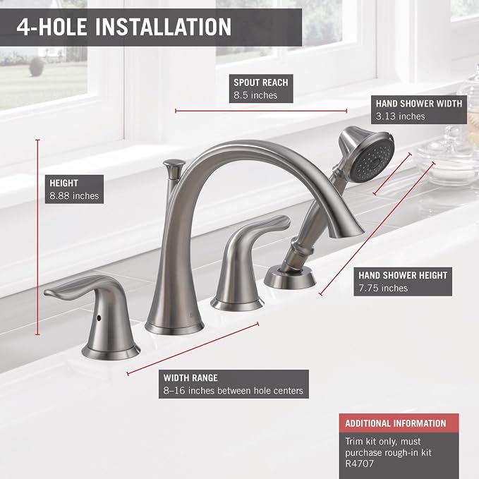 Delta Faucet Lahara Roman Tub Faucet Set - Image 3