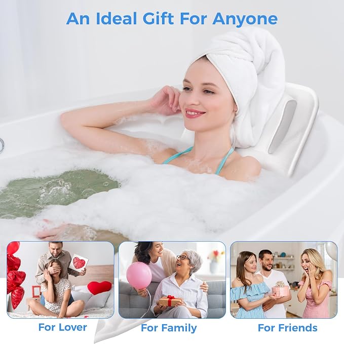 Full Body Bath Pillow for Tub, Soft Bathtub Pillow for Neck and Back Support - Image 7