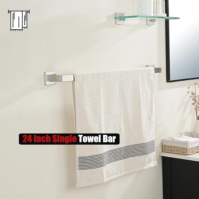 JQK Brushed Towel Bar, Rounded Edges 29.41 Inch Towel Rack, 304 Stainless Steel - Image 7