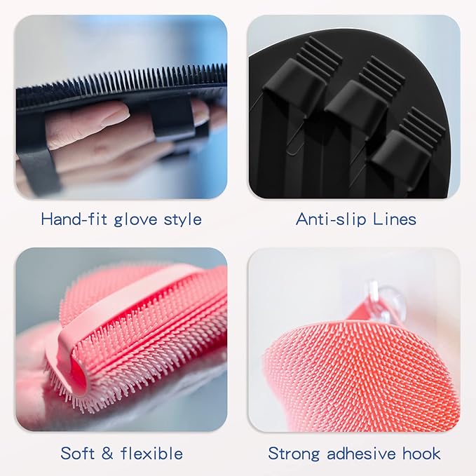 Manmihealth 4 Pack Soft Silicone Shower Brush, Super-Lathering and - Image 5