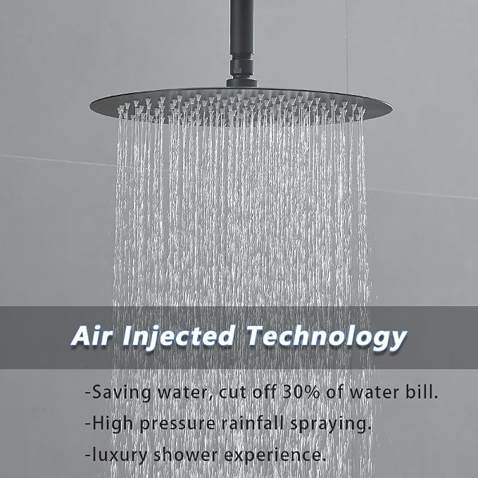 Matte Black Round Shower Faucet Set - Image 3