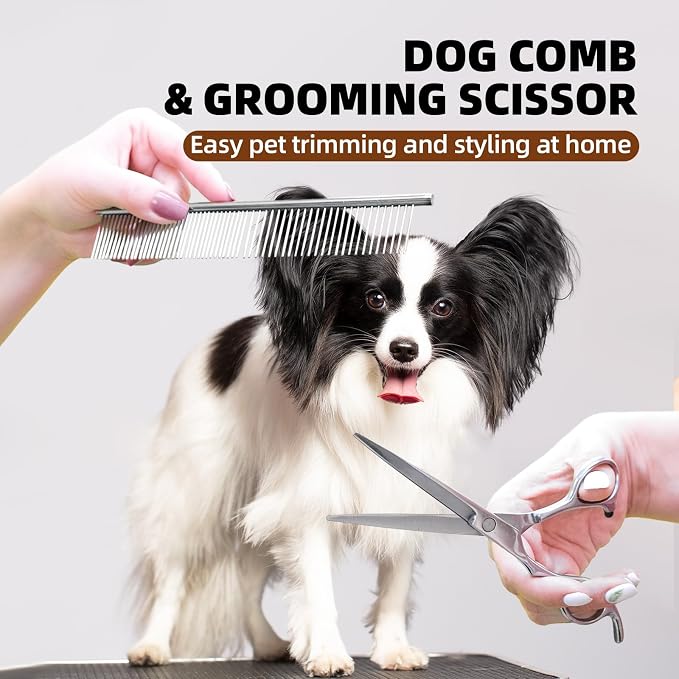 Dog Grooming Brush Set, Includes Scrubber Shower Wash Brush, Dematting Comb - Image 6