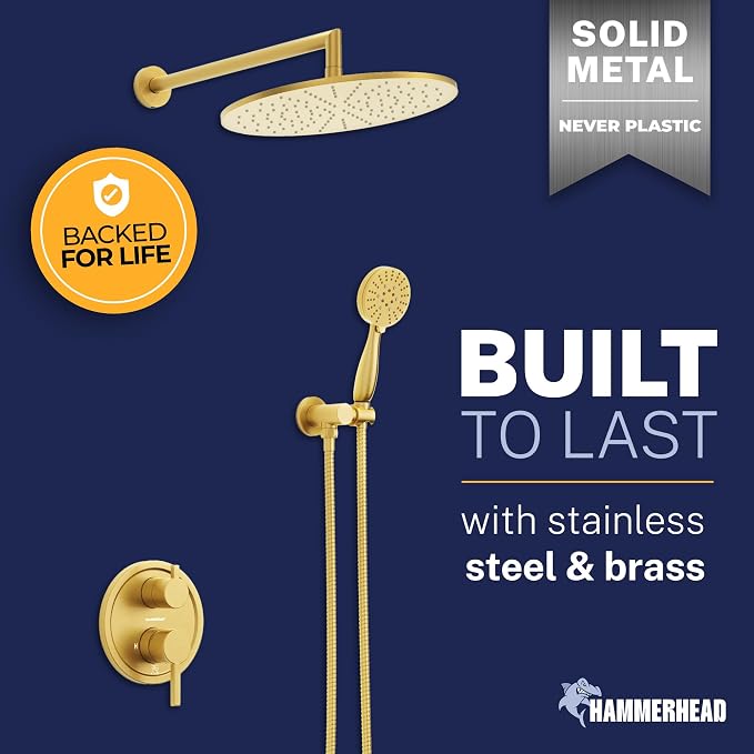 HammerHead Solid Metal Rain Shower System Set - Image 5