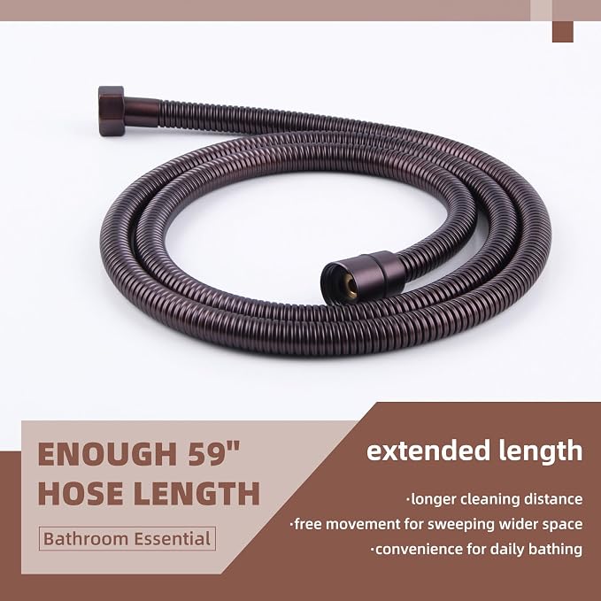 Angle Simple Shower Head Hose Lighter Oil Rubbed Bronze, Stainless Steel - Image 4