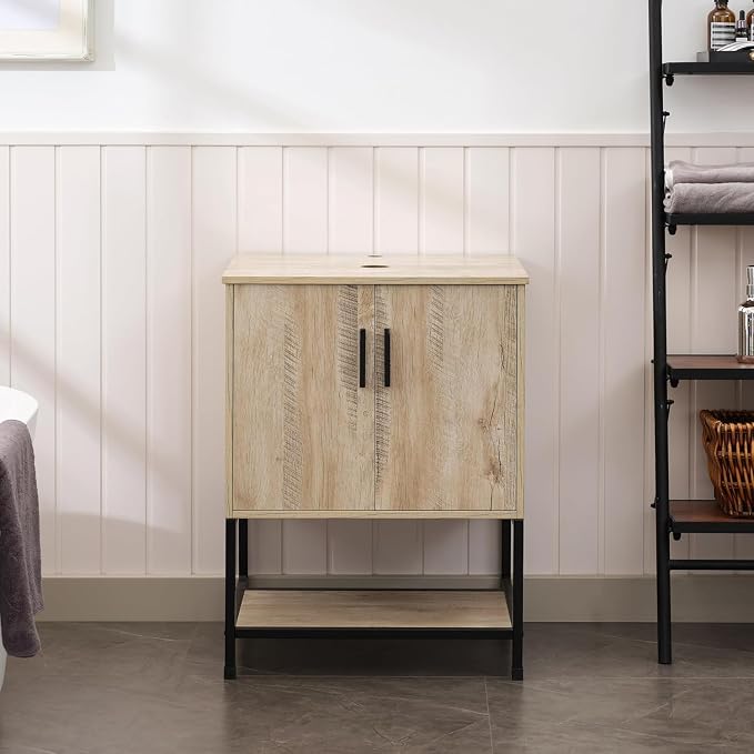 UEV 24" Bathroom Vanity, Oak Color Single Bathroom Vanity, Vintage Style - Image 4