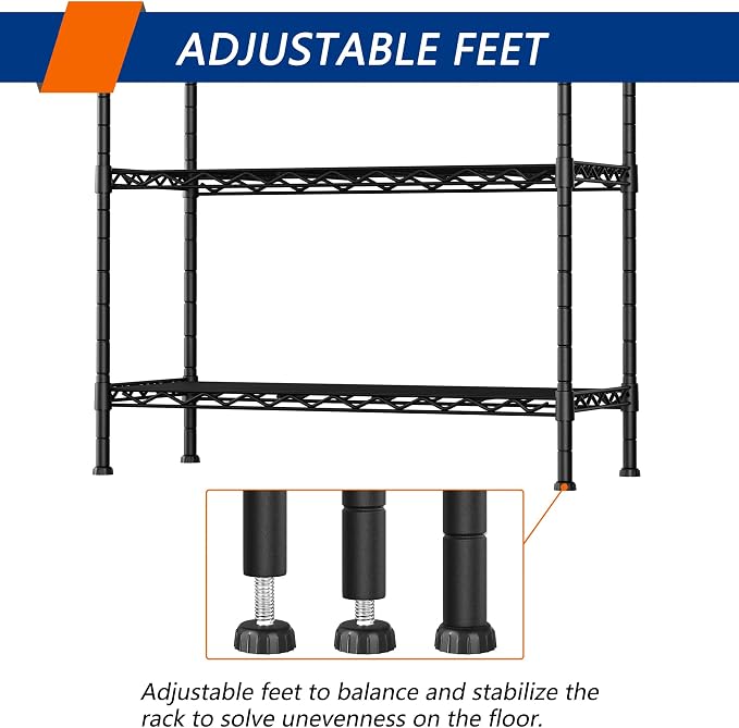 4-Shelf Adjustable Heavy Duty Storage Shelving Unit, Metal Organizer Wire Rack - Image 6
