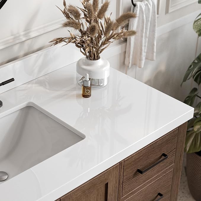 ARIEL Cambridge 37 Inch Single Rectangular Sink Bathroom Vanity - Image 3