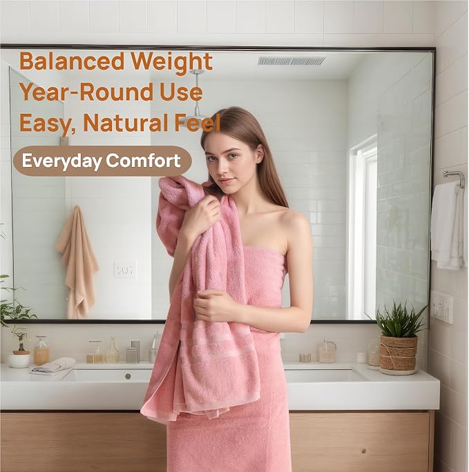 Cotton Bath Towel – Large 30x60 Inches, Thick & Absorbent Towel - Image 3