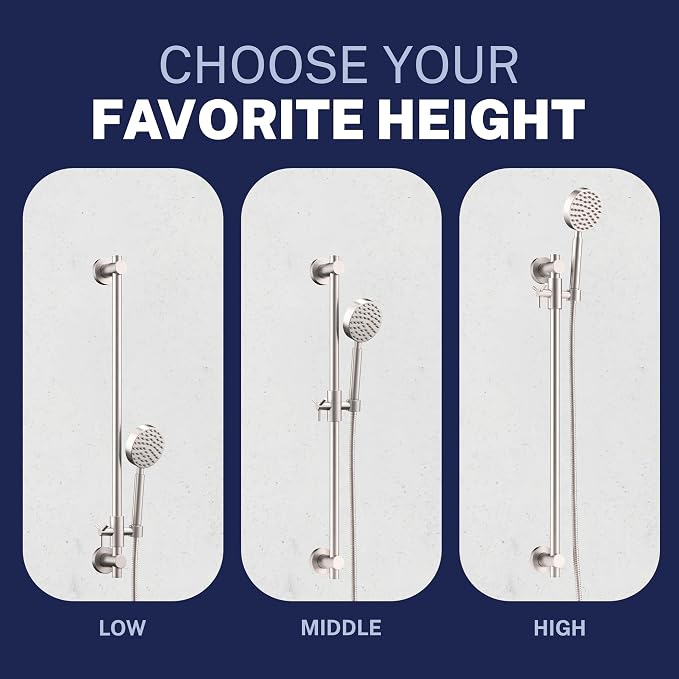 HammerHead Showers® SOLID METAL 27.5 Inch Shower Slide Bar Set and Handheld - Image 6