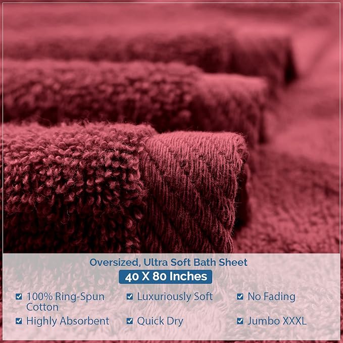 DAN RIVER Pack of 1 Bath Sheet 40x80 Inches, Jumbo Bath Towels, Soft and - Image 6