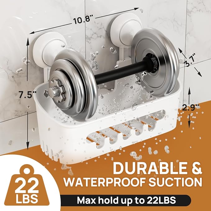 LEVERLOC Shower Caddy Suction Cup, Shower Organizer Removable Bathroom Shelf - Image 4