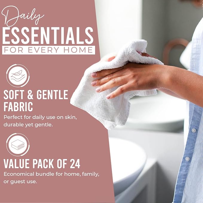 DAN RIVER 24 Pack Wash Cloths for Showering - Image 3
