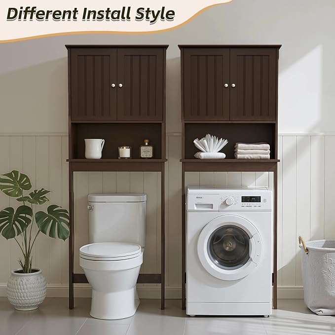 Over The Toilet Storage Cabinet, Behind Toilet Bathroom Organizer - Image 7