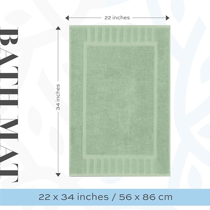 White Classic Luxury Bath Mat Floor Towel Set - Image 4