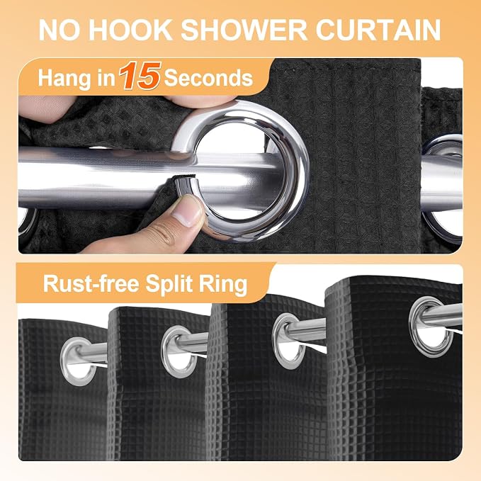 River Dream No Hook Cotton Blend Shower Curtain - Image 2