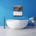 SJ STAR&JANE 63" x 38" Solid Surface Freestanding Bathtub, Oval Soaking Tub by SJSTARJANE