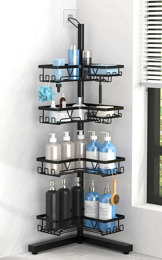KEGII Corner Shower Caddy Standing – 4-Tier Shower Shelf Organizer - Image 2
