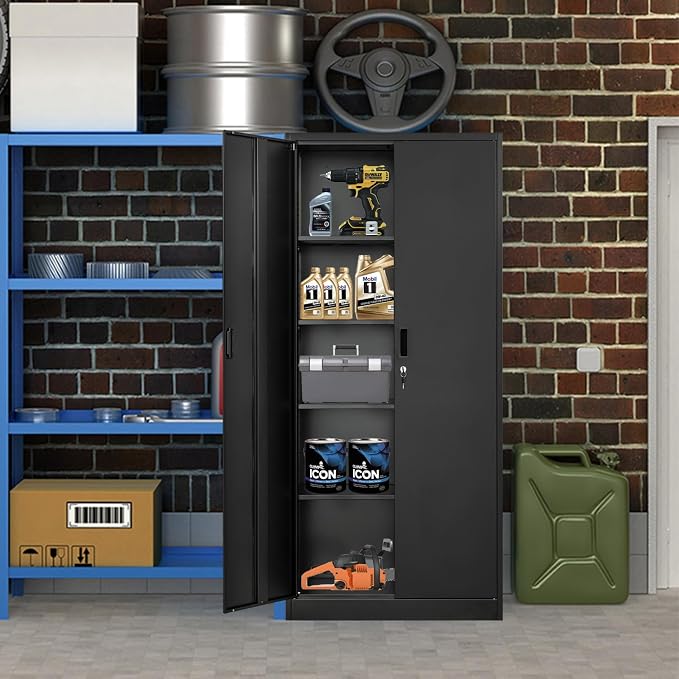 Metal Storage Cabinet, 72 Inch Tall Metal Storage Cabinet - Image 5