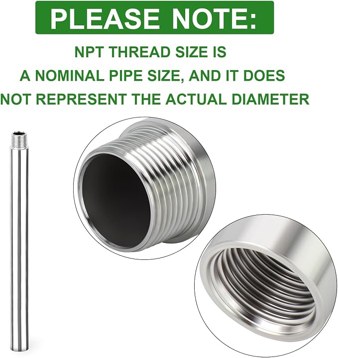 TAISHER 1PCS Stainless Steel Pipe Fittings, 3/4" NPT Male x 3/4" NPT Female - Image 4