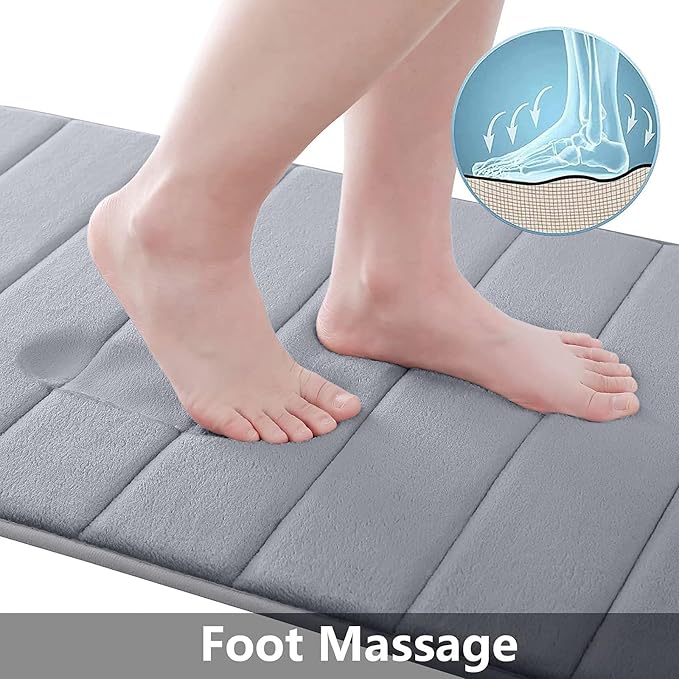 Buganda Memory Foam Bath Mat, Ultra Soft and Non-Slip Bathroom Rugs, Water - Image 3