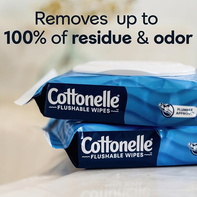 Cottonelle Fresh Feel Flushable Wet Wipes, Adult Wet Wipes, 8 Flip-Top Packs - Image 4