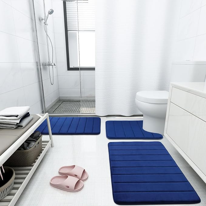 Buganda Memory Foam Bath Mat, Ultra Soft and Non-Slip Bathroom Rugs, Water - Image 2