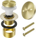 Brushed Brass Bathtub Drain Stopper and Overflow Kit, Solid Brass Tip-Toe Bath by Yaseingoo