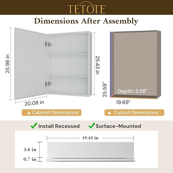 TETOTE 20 x 26 Bathroom Mirror - Image 2
