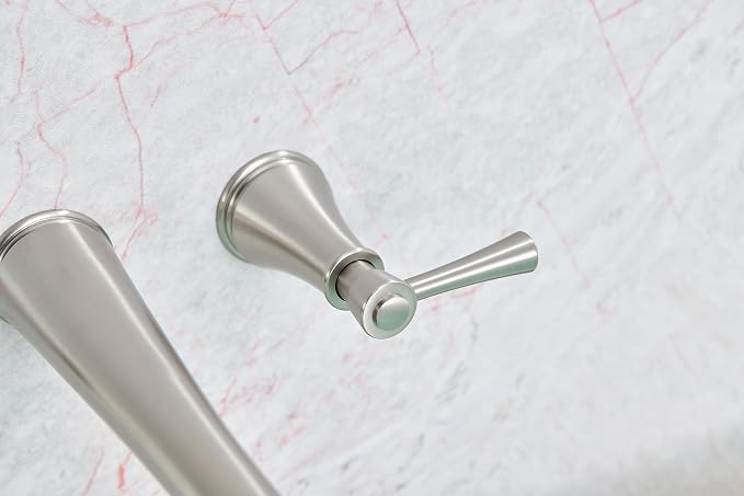 SITGES High Flow Brushed Nickel Wall Mount Bathtub Faucet - Image 5