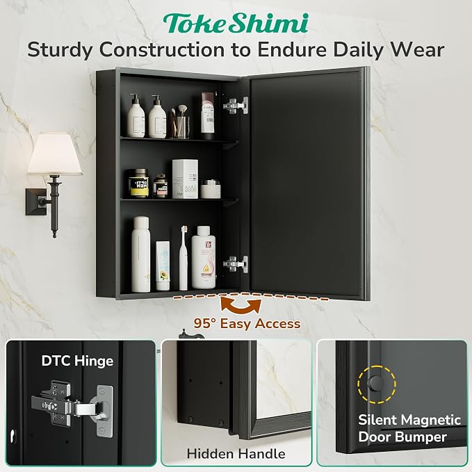 TokeShimi 30 x 26 Medicine Cabinet Mirror - Image 7