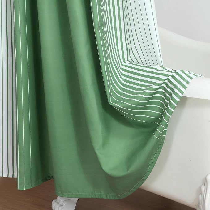 90 Inch Green Shower Curtain, Extra Long Sage Green and White Gradient Vertical - Image 5
