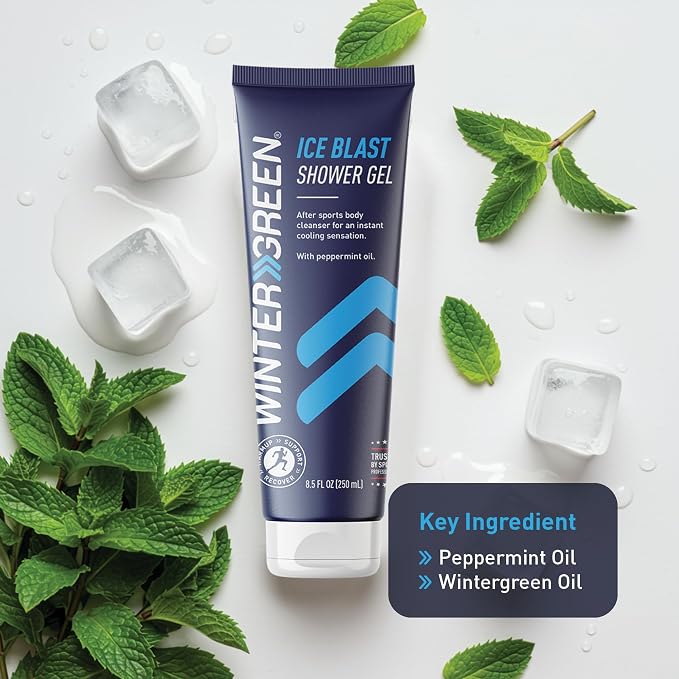 Wintergreen Ice Blast Shower Gel, 8.5 oz – Cooling Post-Workout Body Wash - Image 4