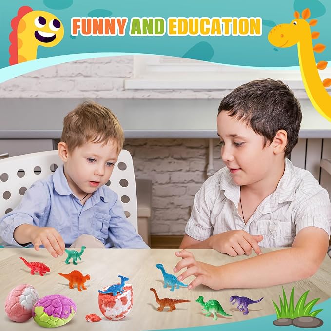 Bath Bombs for Kids with Dinosaur Toys Inside, 9 Pack Natural and Organic - Image 4