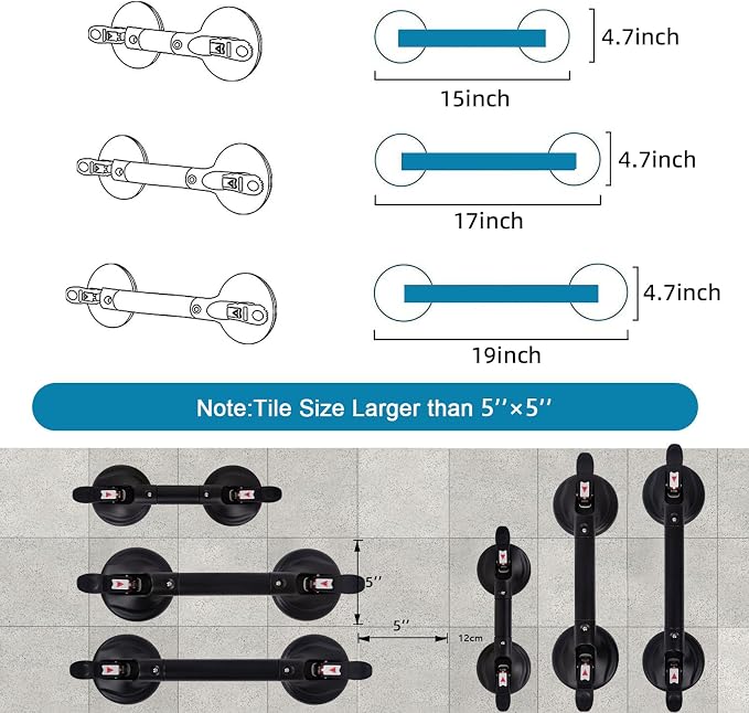 17inch Suction Shower Grab Bar, Portable Shower Handle Bar Suction Grip Bar - Image 3